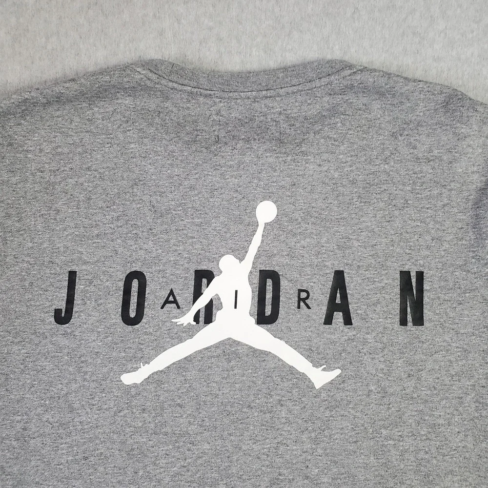 Jordan Sweatshirt Mens 2XL Gray Fleece Crew Pullover Jumpman Logo CJ9634-091